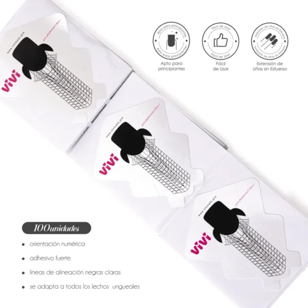 MOLDES PARA EXTENSIÓN DE UÑAS PACK 100 UNIDADES. - Imagen 7